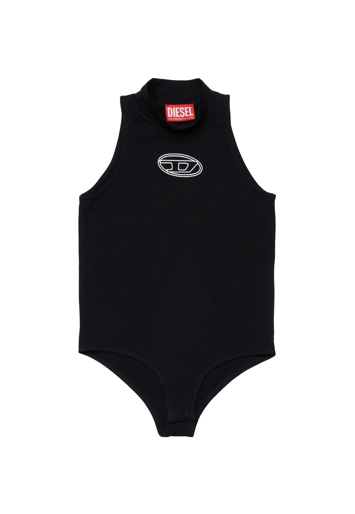Body bambina Diesel nero in cotone elasticizzato | ViaMonte Shop