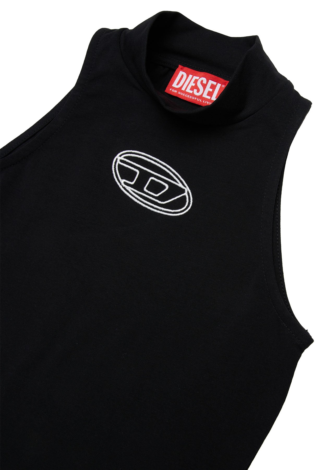 Body bambina Diesel nero in cotone elasticizzato | ViaMonte Shop
