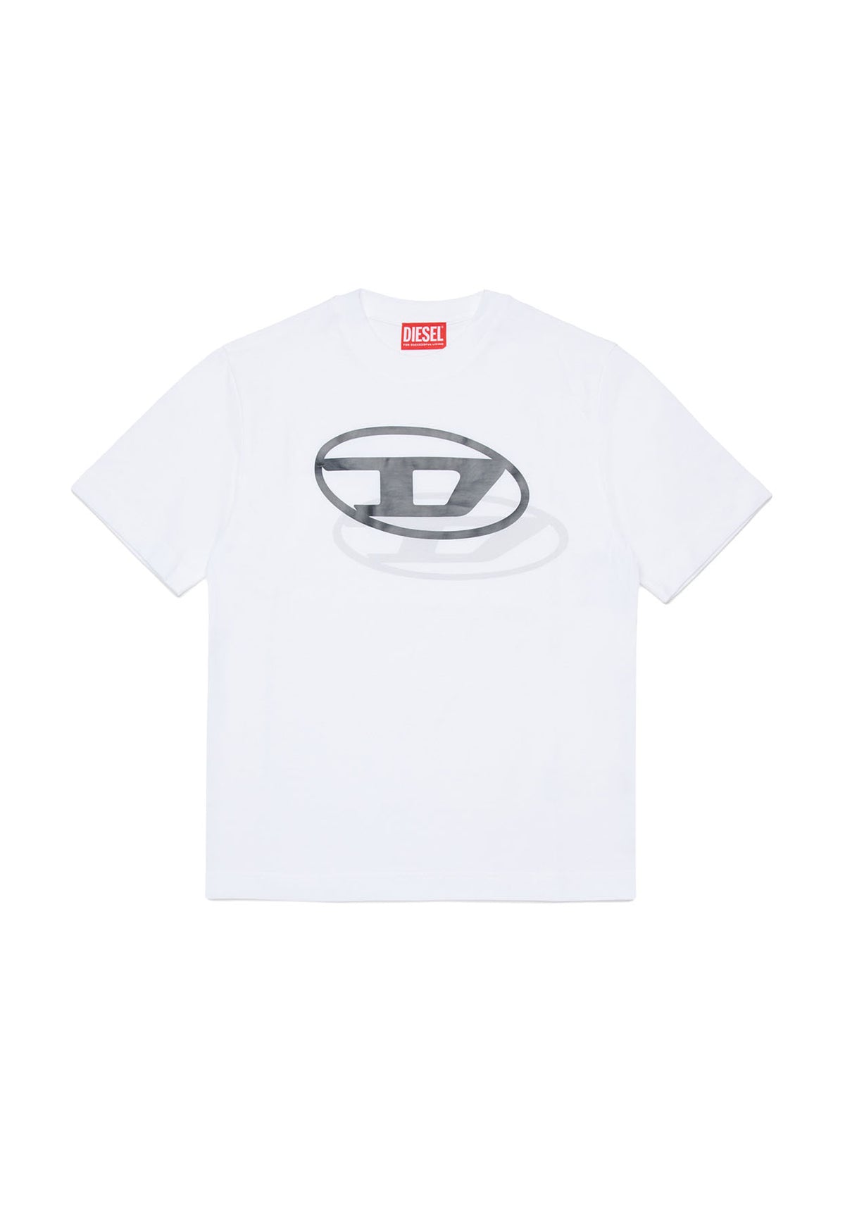 T-shirt over bambino Diesel bianca in cotone | ViaMonte Shop