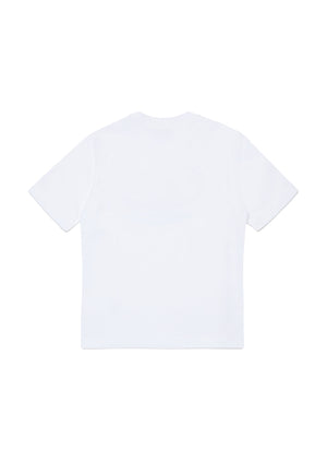 T-shirt over bambino Diesel bianca in cotone | ViaMonte Shop