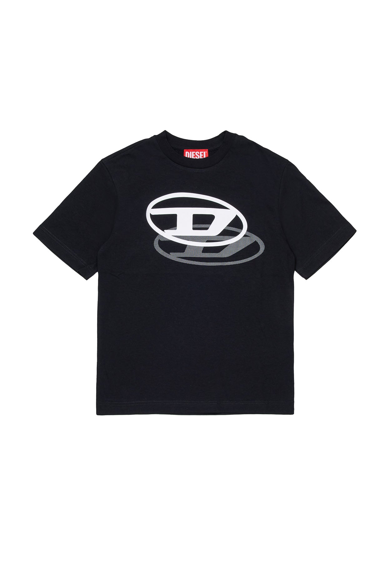 T-shirt over bambino Diesel nera in cotone | ViaMonte Shop