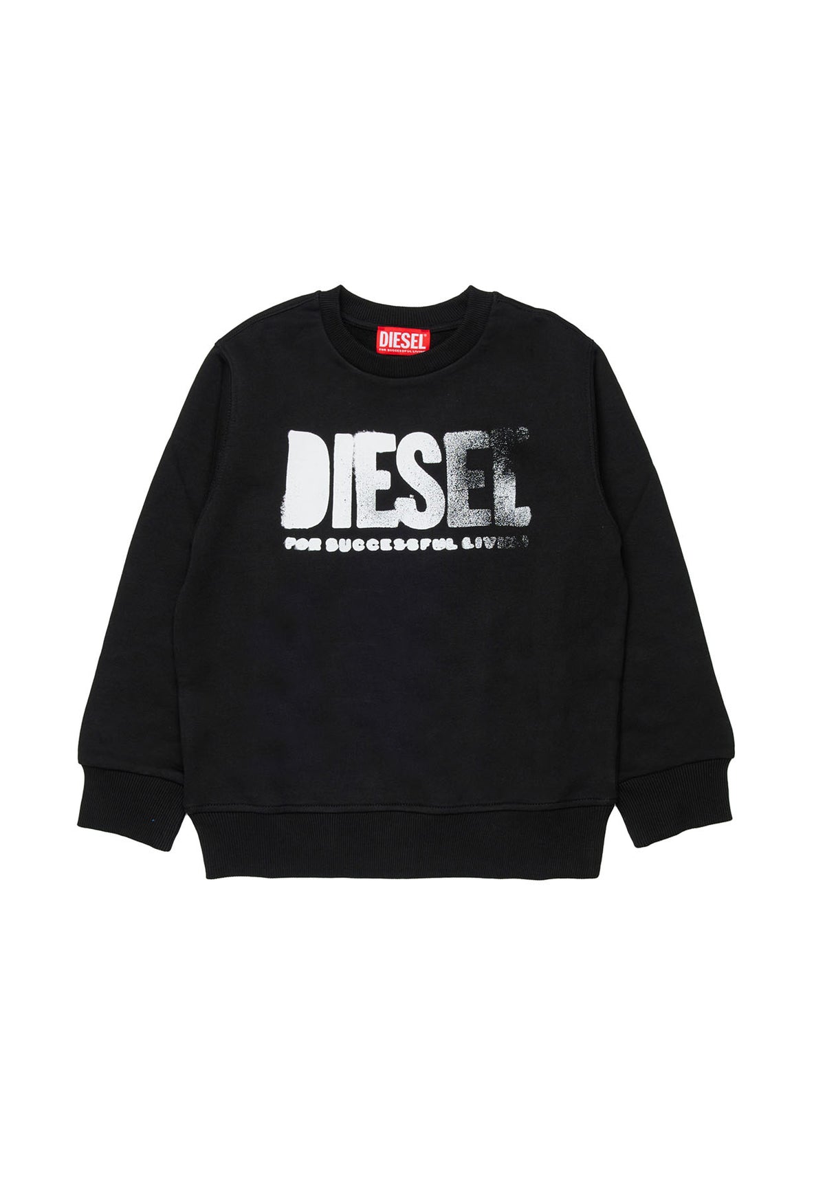 Felpa over bambino Diesel nera in cotone | ViaMonte Shop