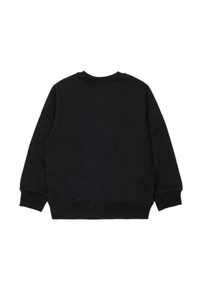 Felpa over bambino Diesel nera in cotone | ViaMonte Shop
