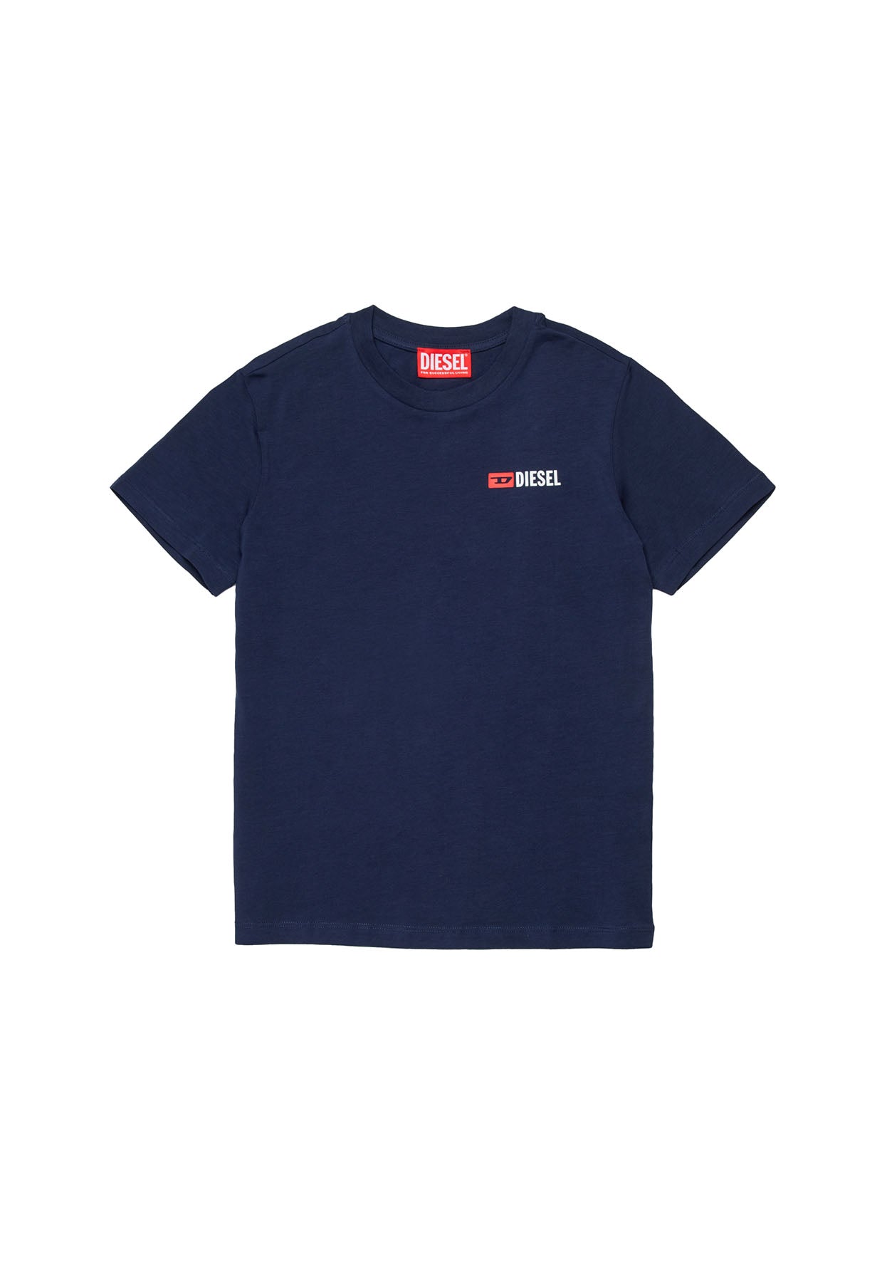 T-shirt bambino Diesel blu in jersey di cotone elasticizzato | ViaMonte Shop
