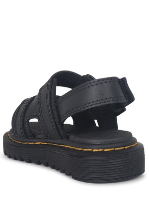 Sandali bambino Dr Martens Varel neri in pelle | ViaMonte Shop