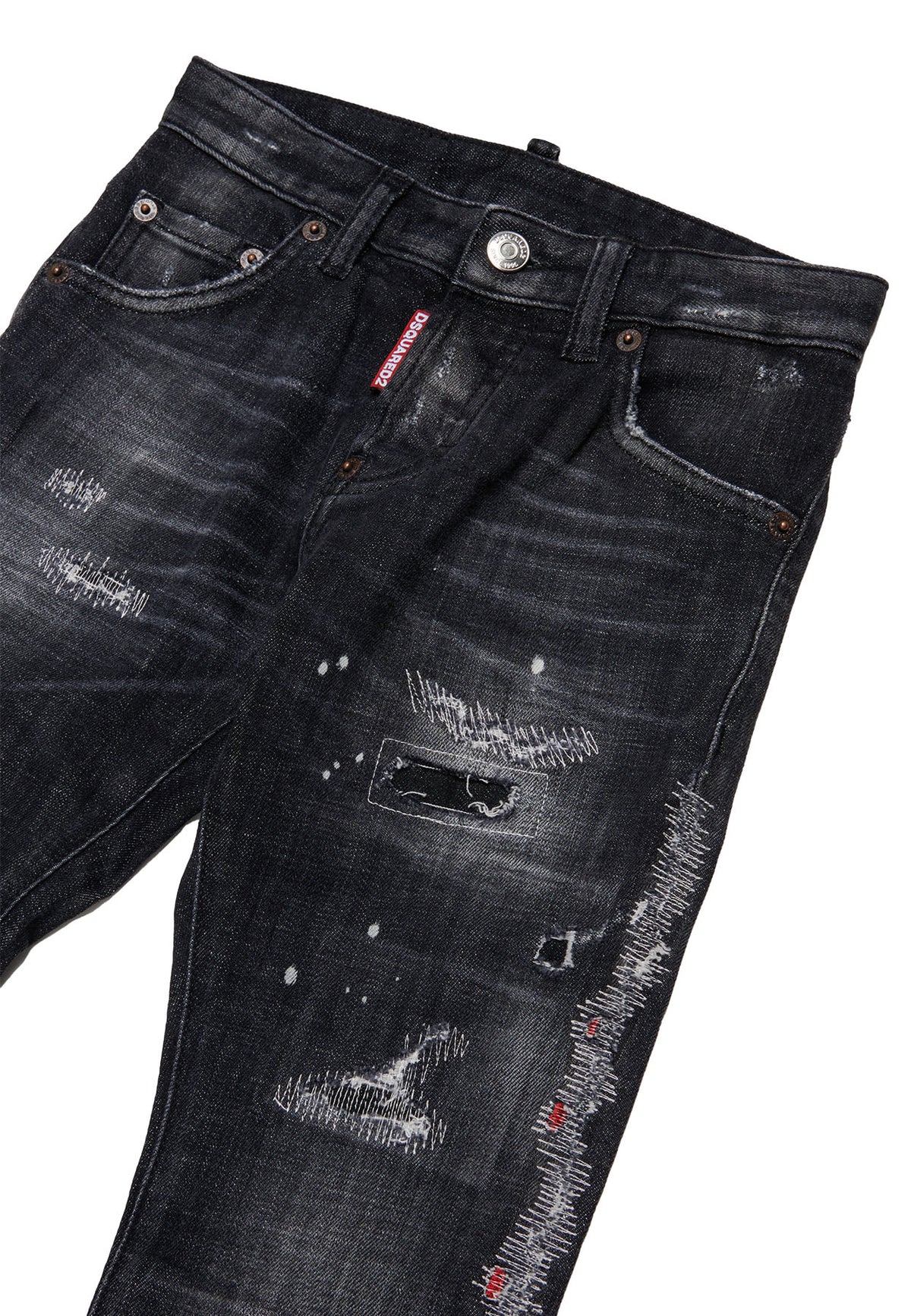Jeans Cool Guy bambino Dsquared2 nero in cotone elasticizzato | ViaMonte Shop