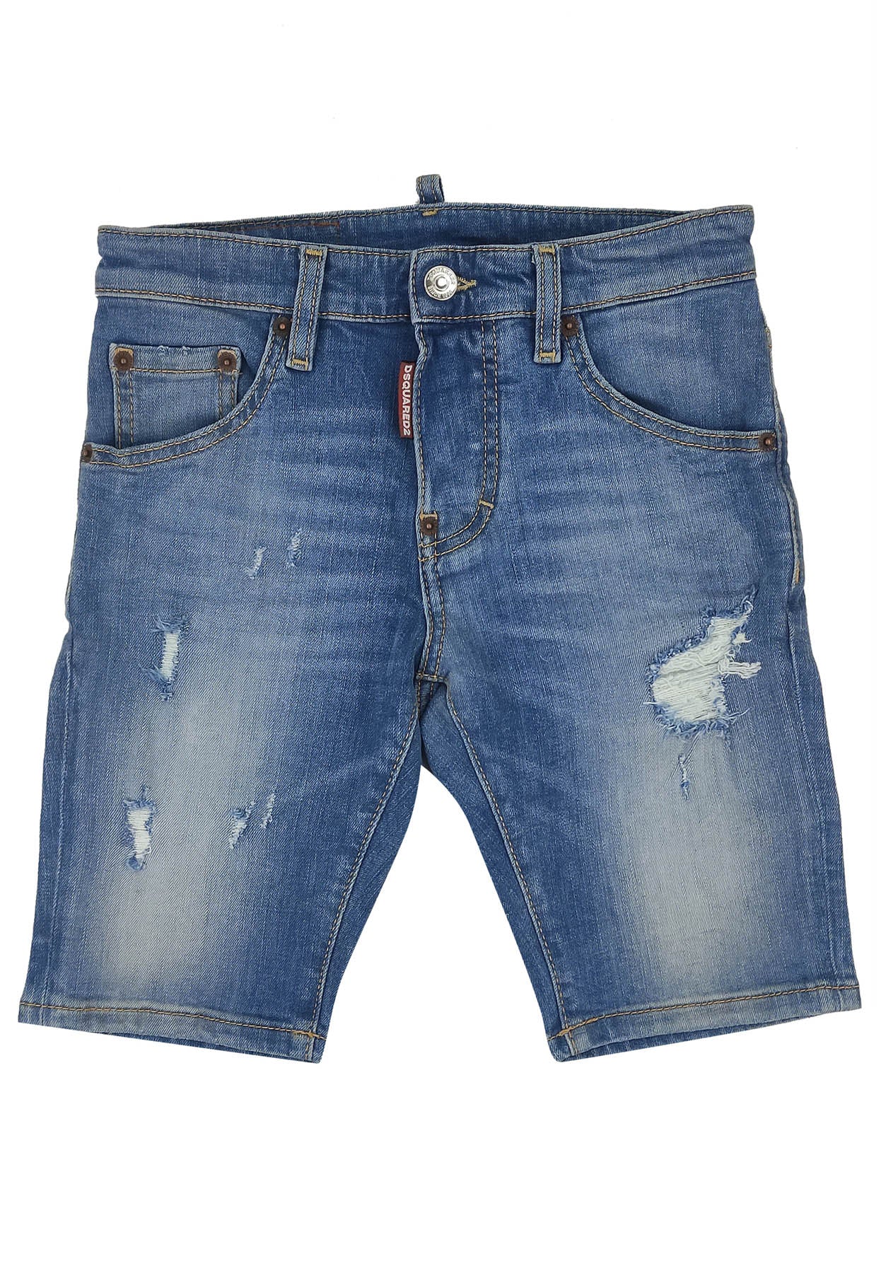 Bermuda bambino Dsquared2 blu in denim di cotone | ViaMonte Shop