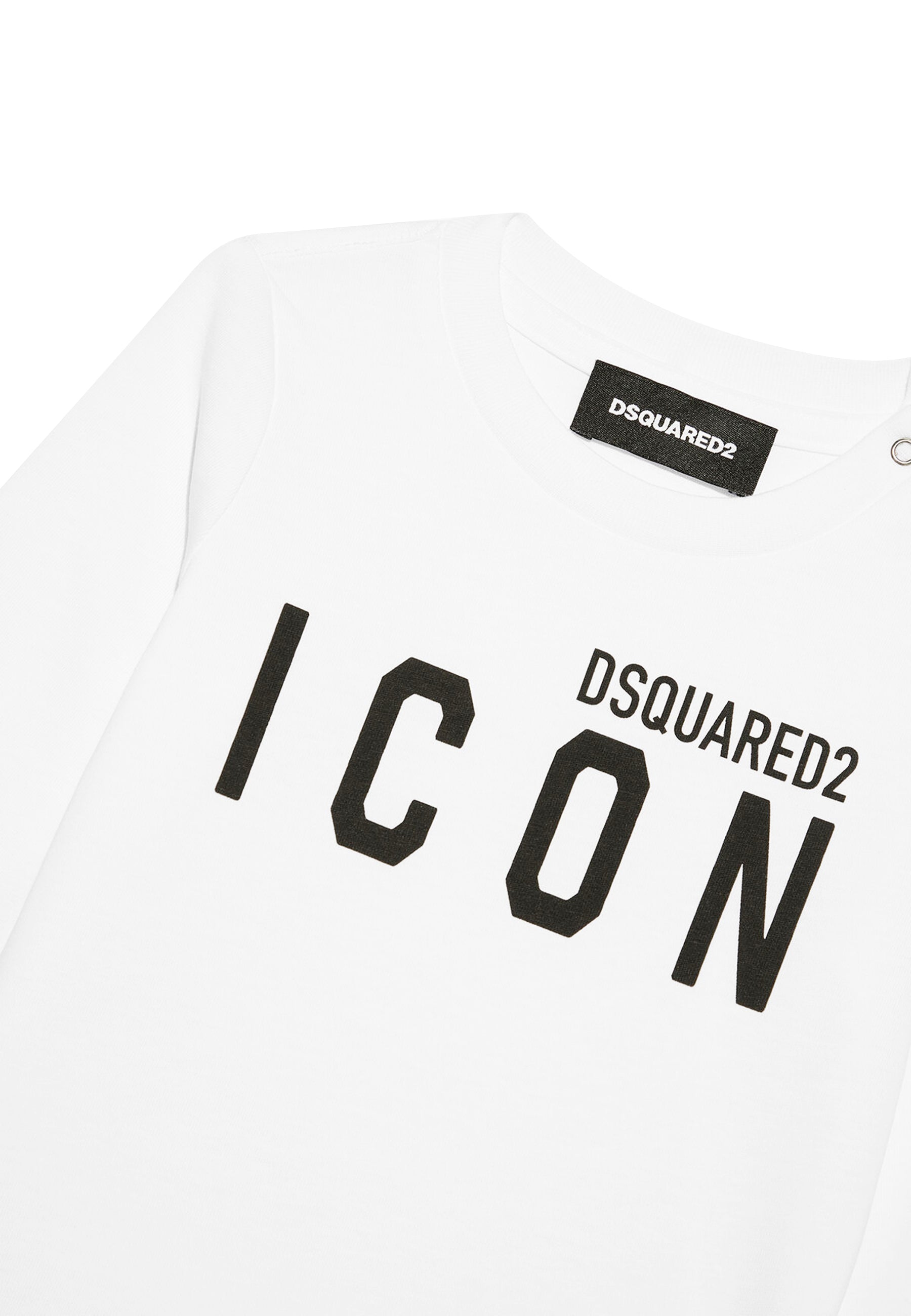 T-shirt neonato Dsquared2 bianca in jersey di cotone | ViaMonte Shop