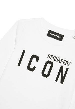 T-shirt neonato Dsquared2 bianca in jersey di cotone | ViaMonte Shop
