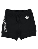 Shorts bambino Dsquared2 nero in cotone | ViaMonte Shop