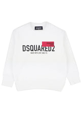 Felpa bambino Dsquared2 bianca in cotone | ViaMonte Shop