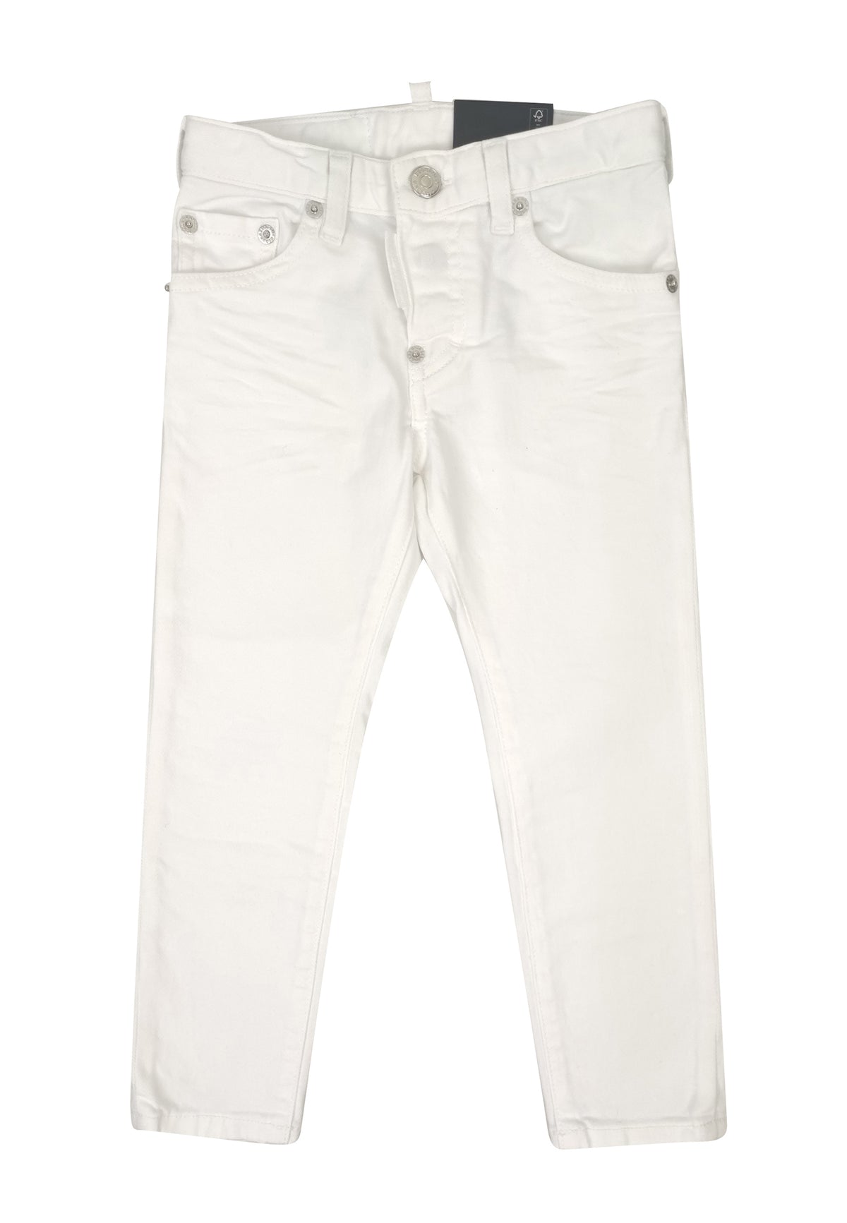 Jeans skater bambino Dsquared2 bianco in cotone stretch | ViaMonte Shop