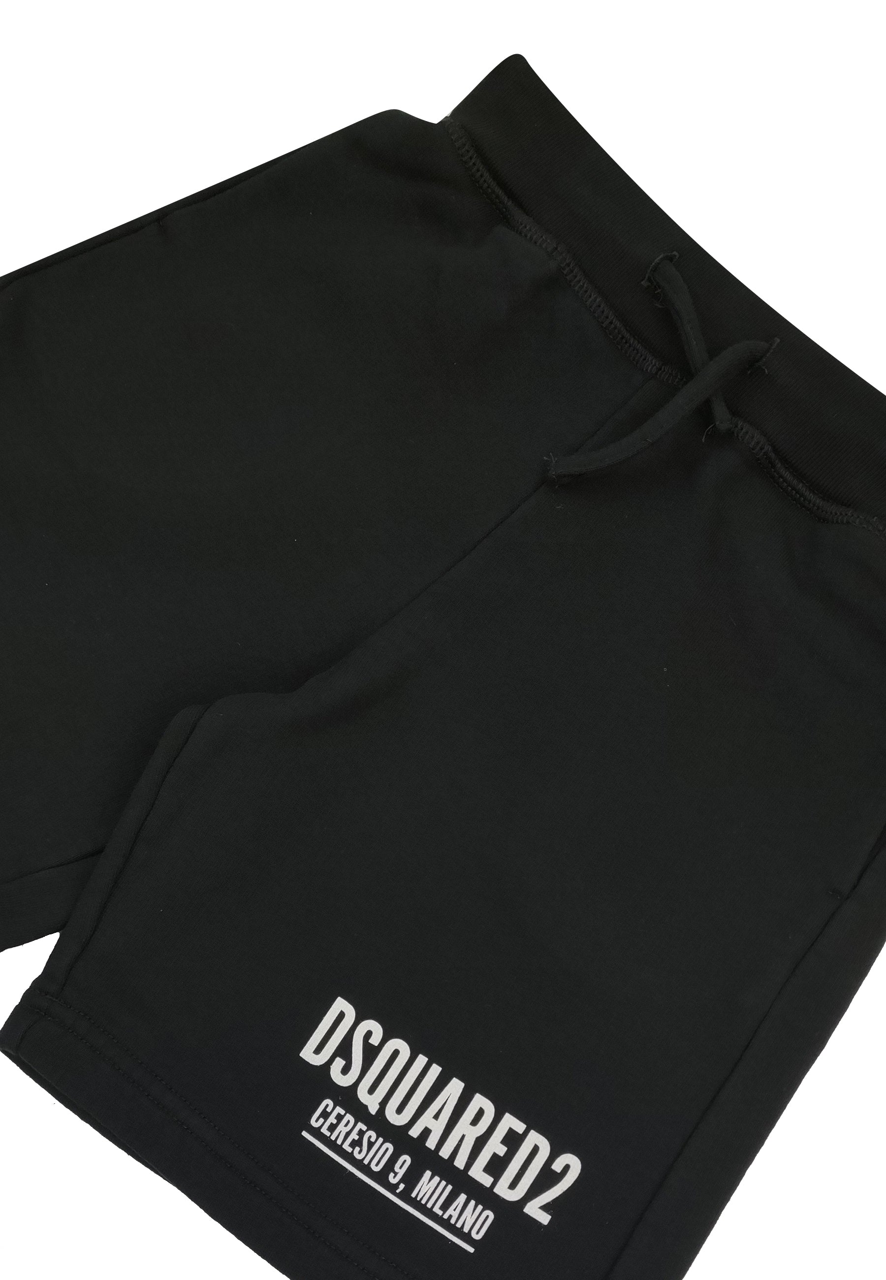 Bermuda bambino Dsquared2 nero in cotone | ViaMonte Shop