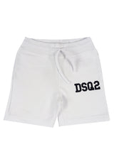 Bermuda bambino Dsquared2 bianco in cotone | ViaMonte Shop