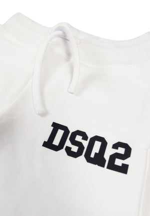 Bermuda bambino Dsquared2 bianco in cotone | ViaMonte Shop