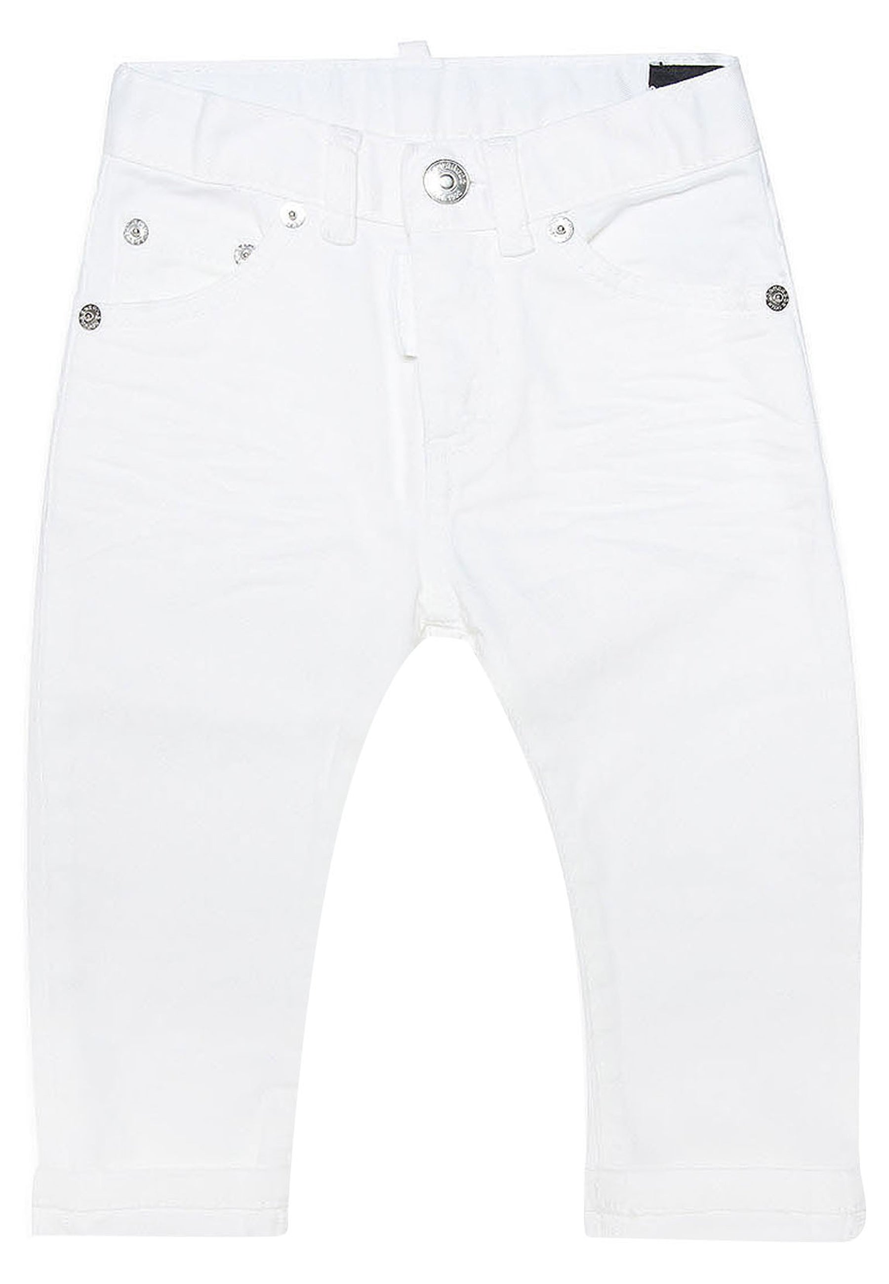 Jeans neonato Dsquared2 bianco in denim di cotone | ViaMonte Shop