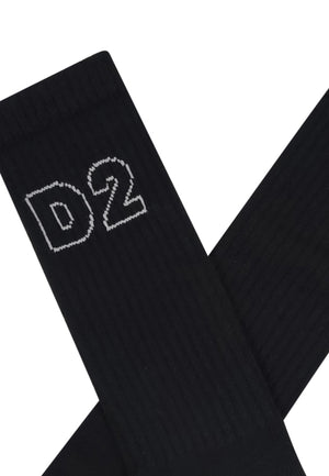 Calzini bambino Dsquared2 neri in misto cotone | ViaMonte Shop