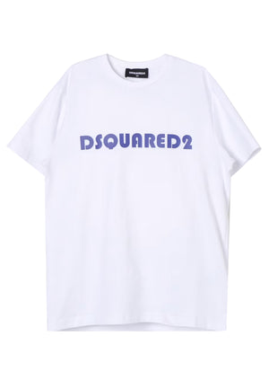 T-shirt bambino Dsquared2 bianca in cotone | ViaMonte Shop