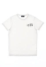 T-shirt bambino Dsqured2 bianca in cotone | ViaMonte Shop