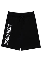 Bermuda bambino Dsquared2 nero in cotone | ViaMonte Shop