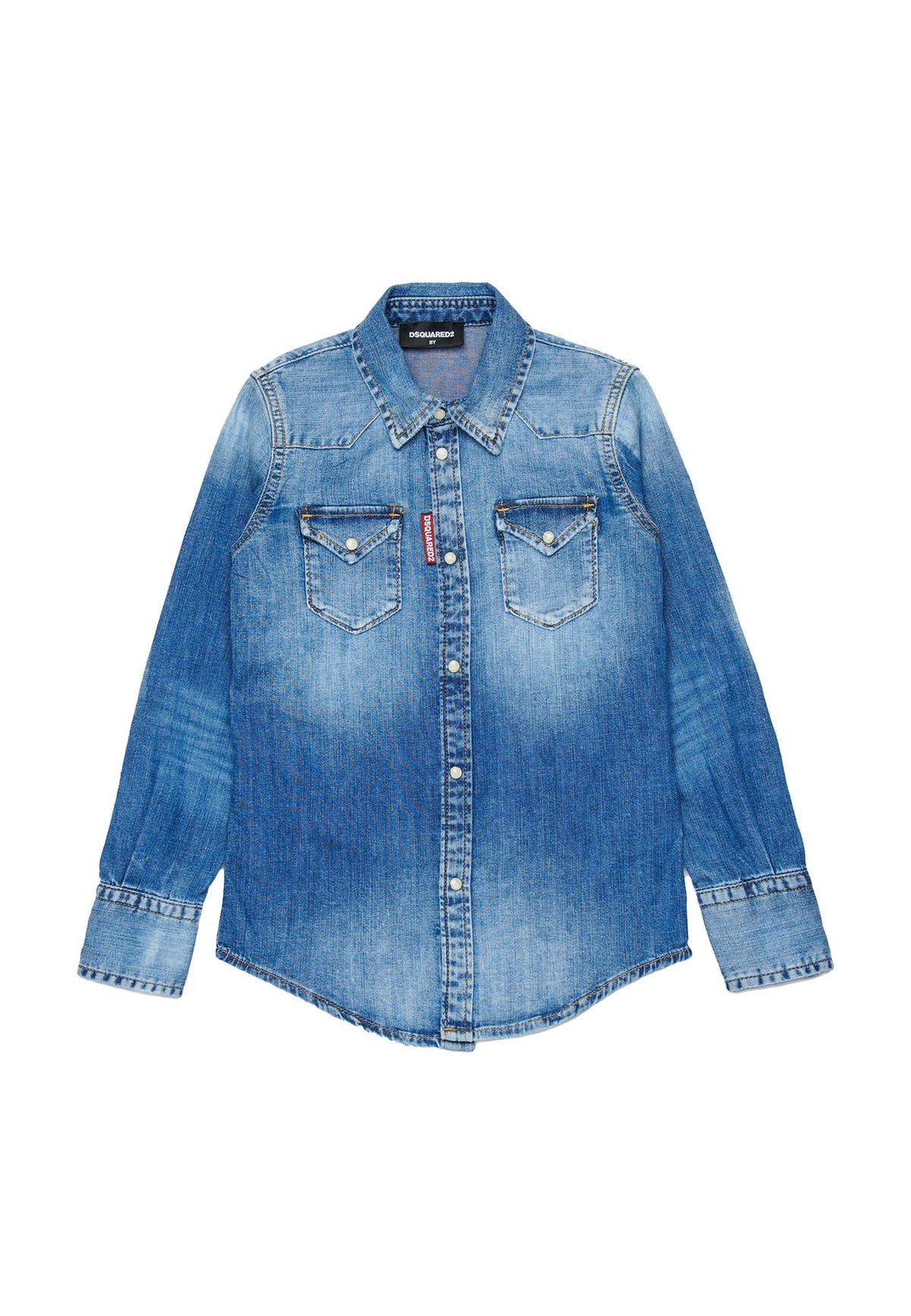 Camicia bambino Dsquared2 blu in denim | ViaMonte Shop