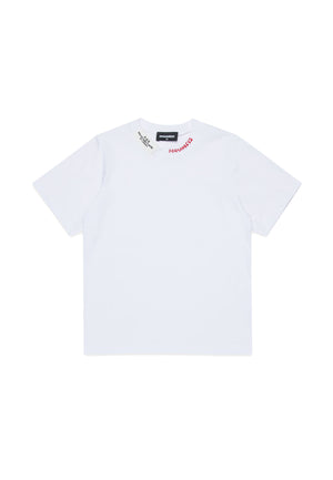 T-shirt bambino Dsquared2 bianca in cotone | ViaMonte Shop