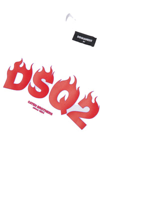 T-shirt bambino Dsquared2 bianca in cotone | ViaMonte Shop