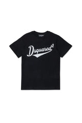 T-shirt bambino Dsquared2 nera in cotone | ViaMonte Shop