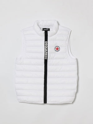 Gilet bambino Dsquared2 bianco in nylon | ViaMonte Shop