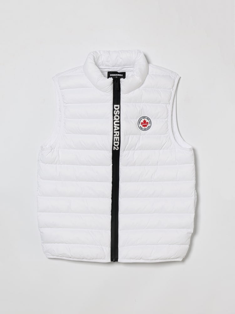 Gilet bambino Dsquared2 bianco in nylon | ViaMonte Shop