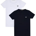 Set t-shirt bambino Emporio Armani blu/bianca in cotone | ViaMonte Shop