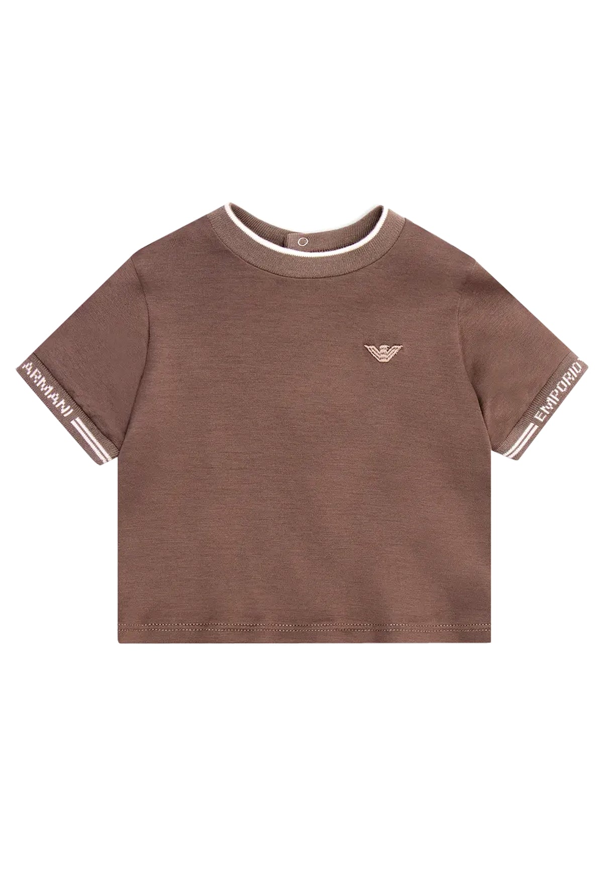 T-shirt neonato Emporio Armani marrone in lyocell | ViaMonte Shop