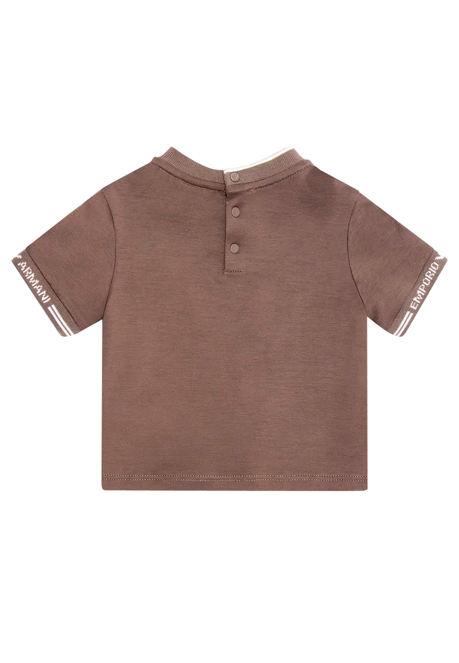 T-shirt neonato Emporio Armani marrone in lyocell | ViaMonte Shop