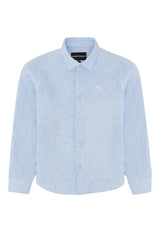 Camicia bambino Emporio Armani azzurra in lino | ViaMonte Shop