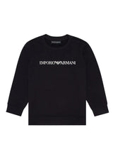 Felpa bambino Emporio Armani blu navy in modal | ViaMonte Shop