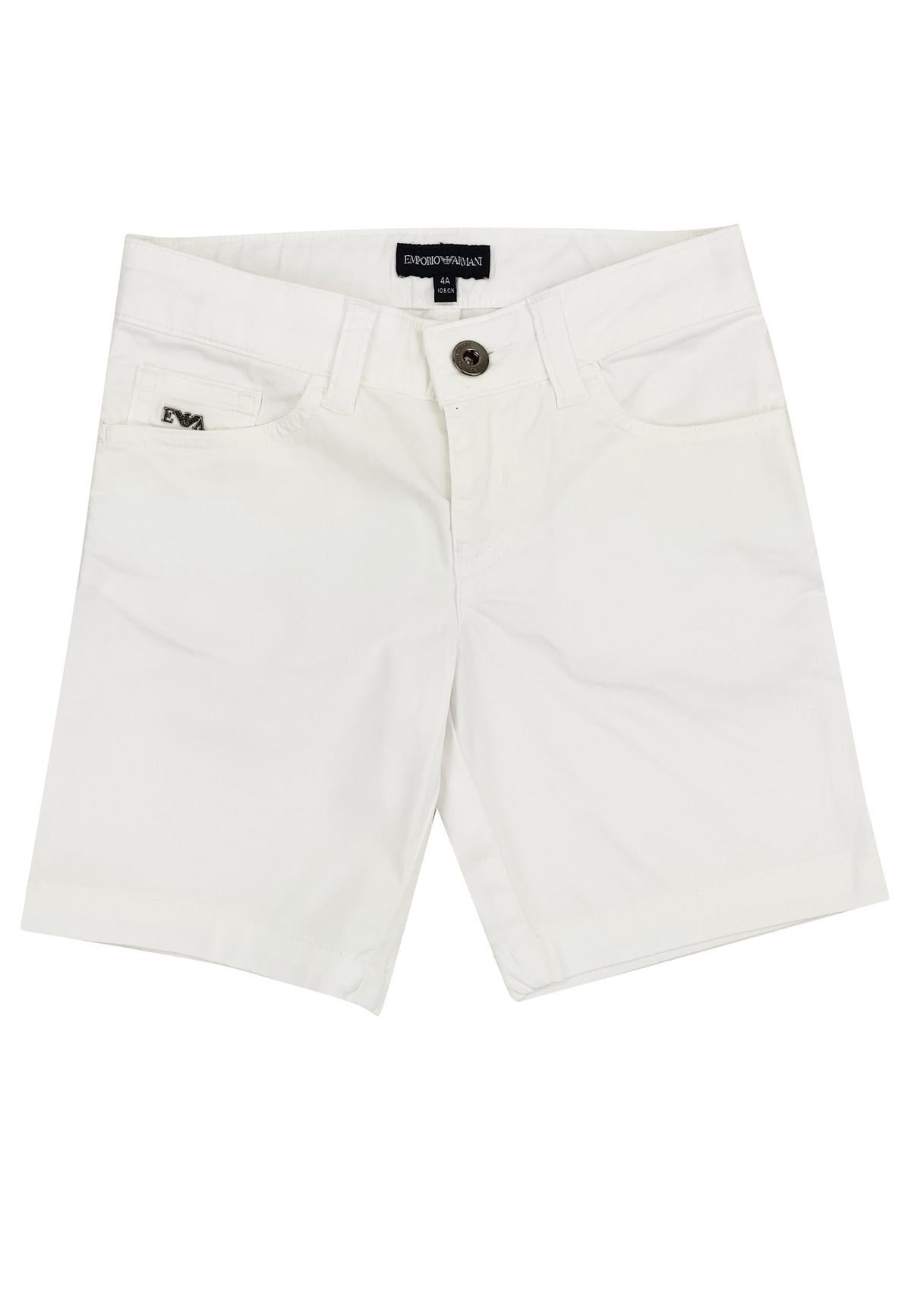 Bermuda bambino Emporio Armani bianco in cotone | ViaMonte Shop