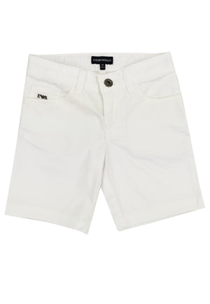 Bermuda bambino Emporio Armani bianco in cotone | ViaMonte Shop