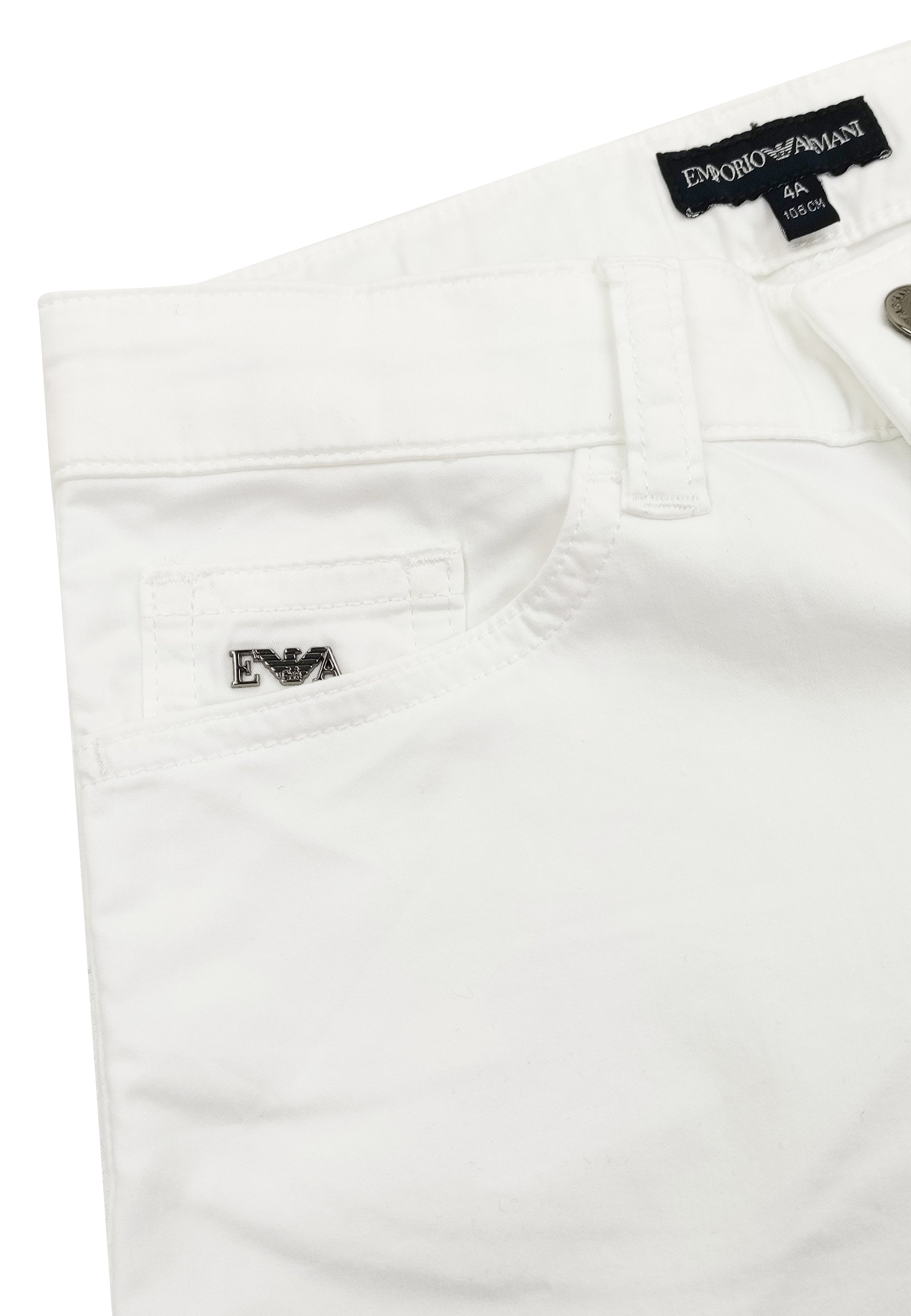 Bermuda bambino Emporio Armani bianco in cotone | ViaMonte Shop
