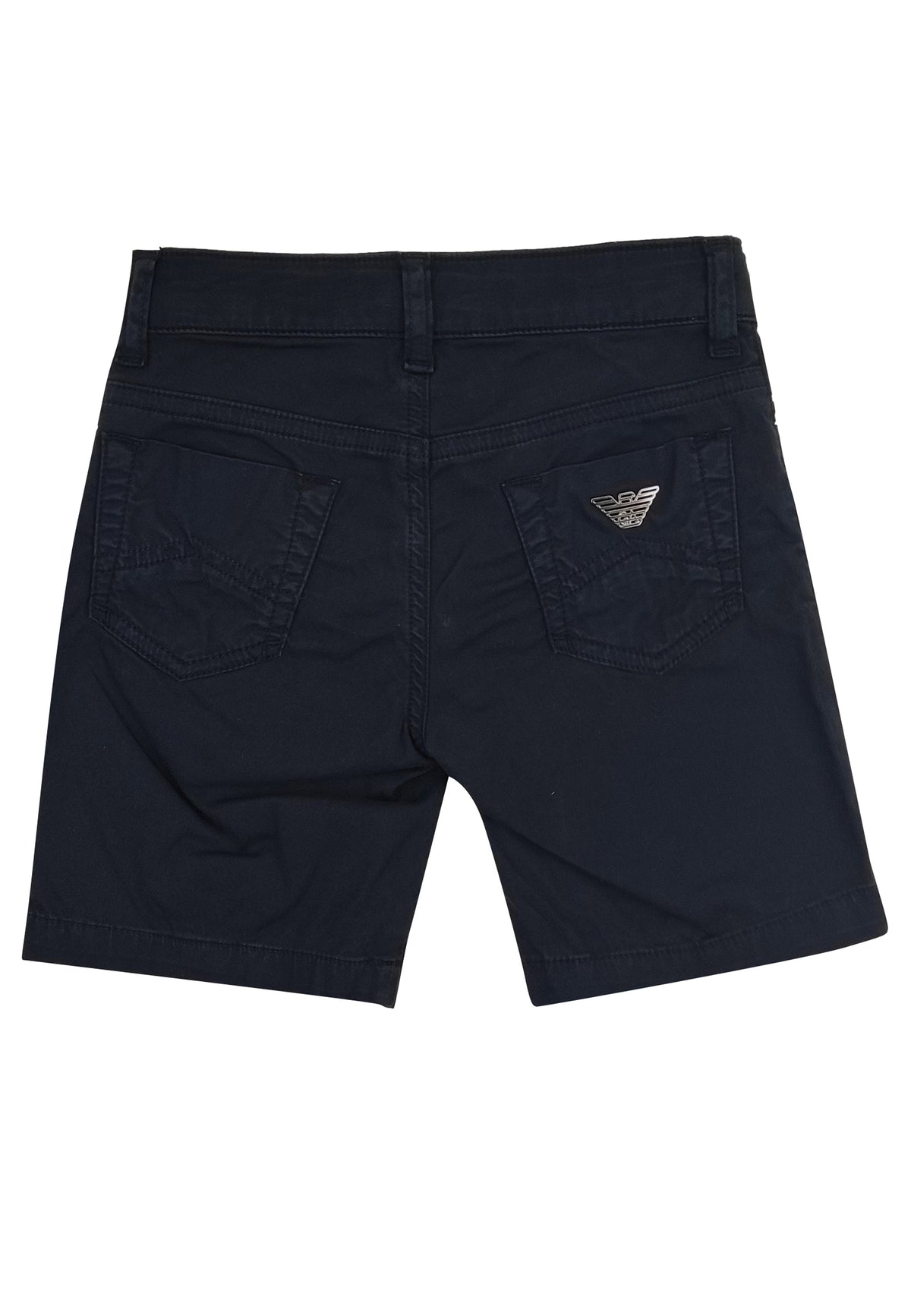 Bermuda bambino Emporio Armani blu in gabardina di cotone | ViaMonte Shop