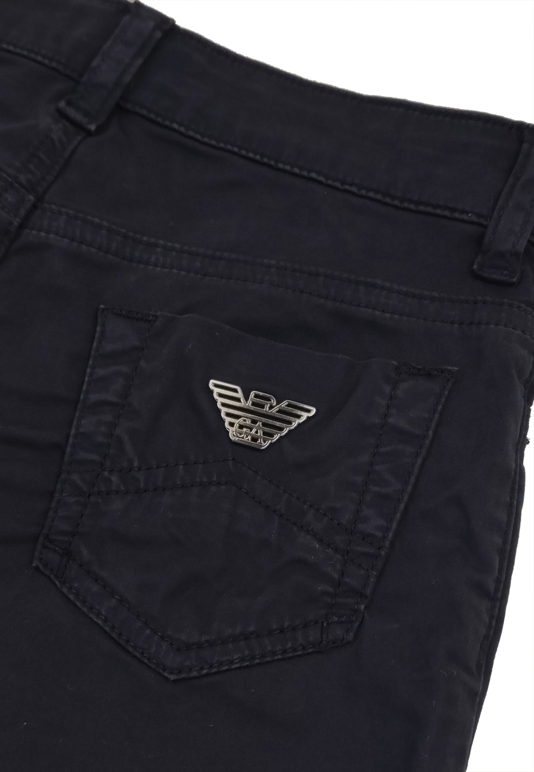 Bermuda bambino Emporio Armani blu in gabardina di cotone | ViaMonte Shop