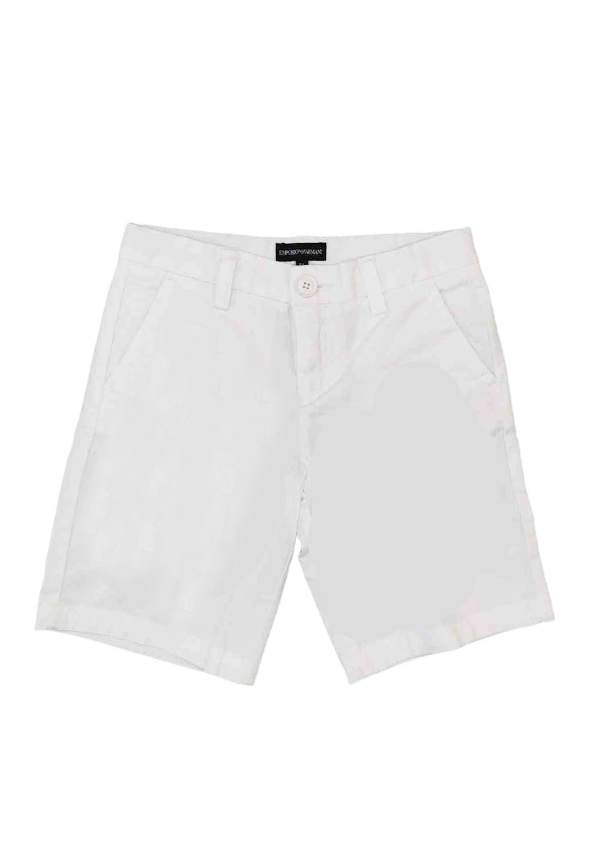 Bermuda bambino Emporio Armani bianco in cotone | ViaMonte Shop