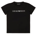 T-shirt bambino Emporio Armani nera in cotone | ViaMonte Shop