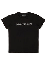 T-shirt bambino Emporio Armani nera in cotone | ViaMonte Shop