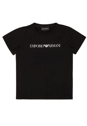 T-shirt bambino Emporio Armani nera in cotone | ViaMonte Shop