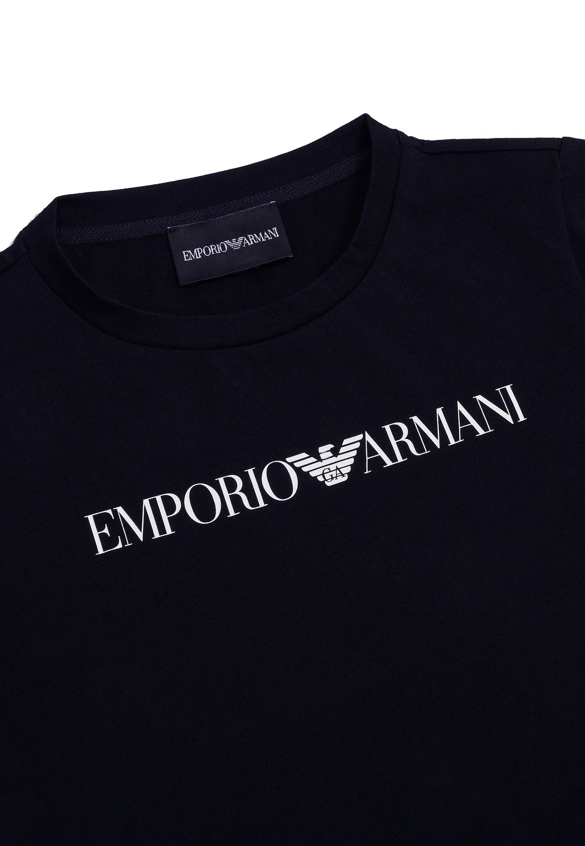 T-shirt blu navy bambino Emporio Armani in cotone | ViaMonte Shop