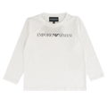 T-shirt bianca bambino Emporio Armani in jersey di cotone | ViaMonte Shop