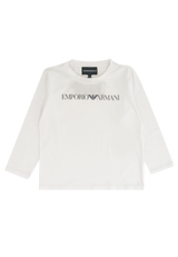 T-shirt bianca bambino Emporio Armani in jersey di cotone | ViaMonte Shop