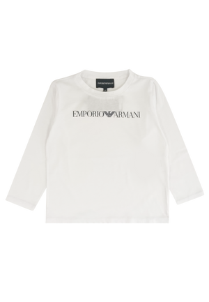 T-shirt bianca bambino Emporio Armani in jersey di cotone | ViaMonte Shop