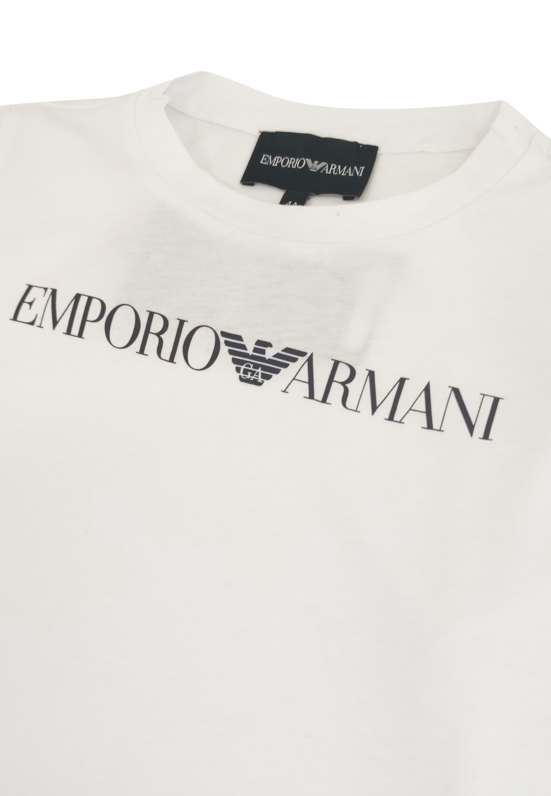 T-shirt bianca bambino Emporio Armani in jersey di cotone | ViaMonte Shop