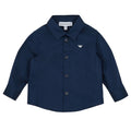Camicia neonato Emporio Armani blu in cotone | ViaMonte Shop